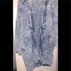 Hollywood Blvd Long bleached jean distressed Jacket